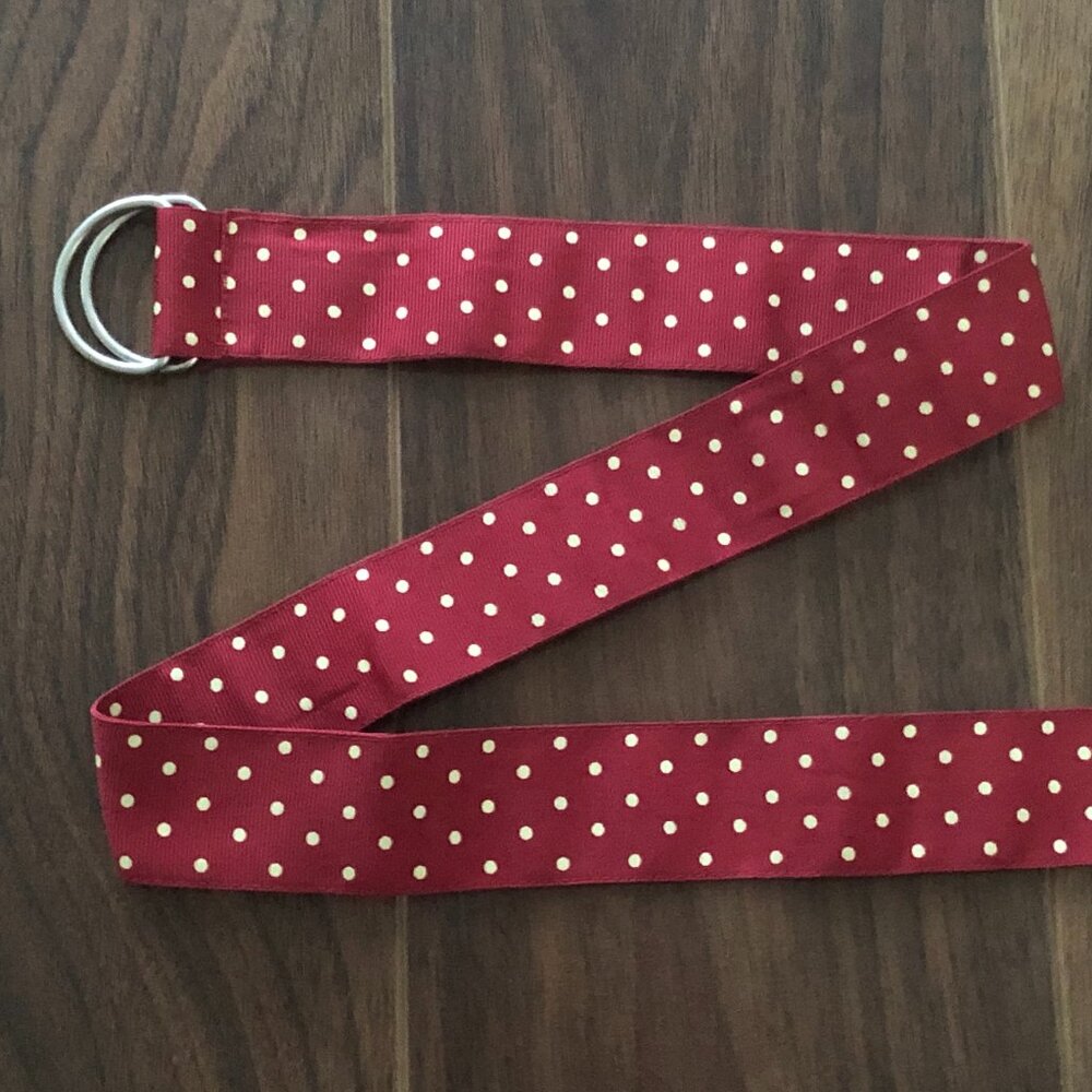 Gymboree Cherry Pie Red Back to School Polka Dotted Ribbon Belt 29" 3 4 5 6 7 8
